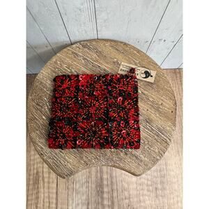 Coin Purse Red Sparkly beaded Sequin Coin Purse Wallet Red Black Accessory